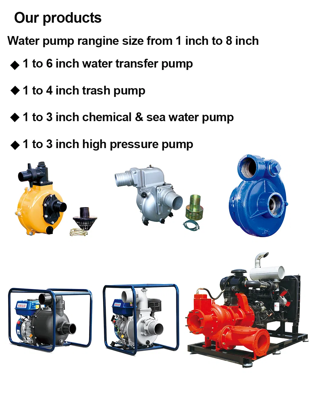 1- 3" Sea Water Pump Chemical Pump Diesel Engine Gasoline Engine Driven Pump