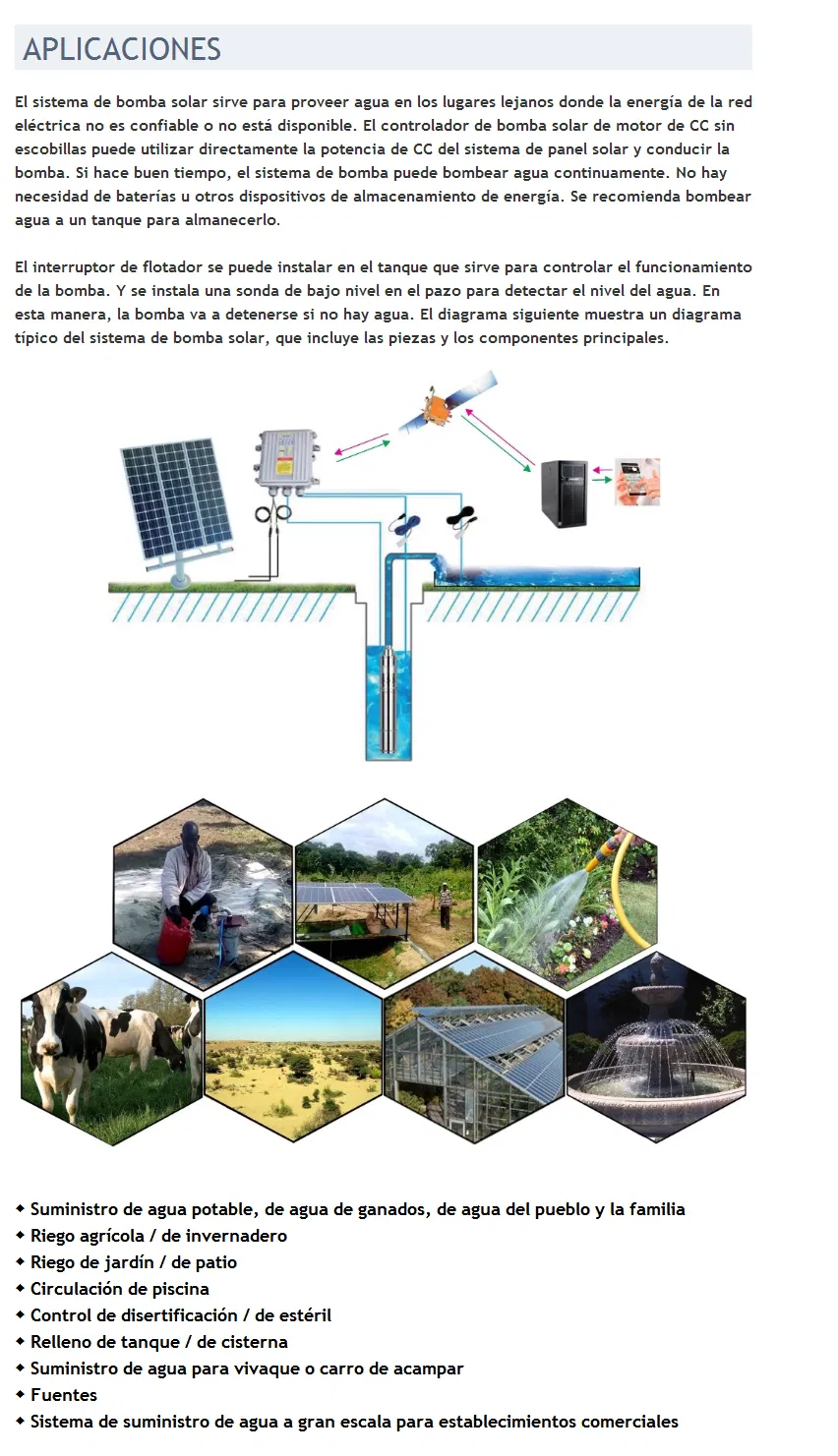 1.5HP 4 pulgadas bombeo de agua solar, bombeo de irrigacion, MPPT controlador, buena calidad