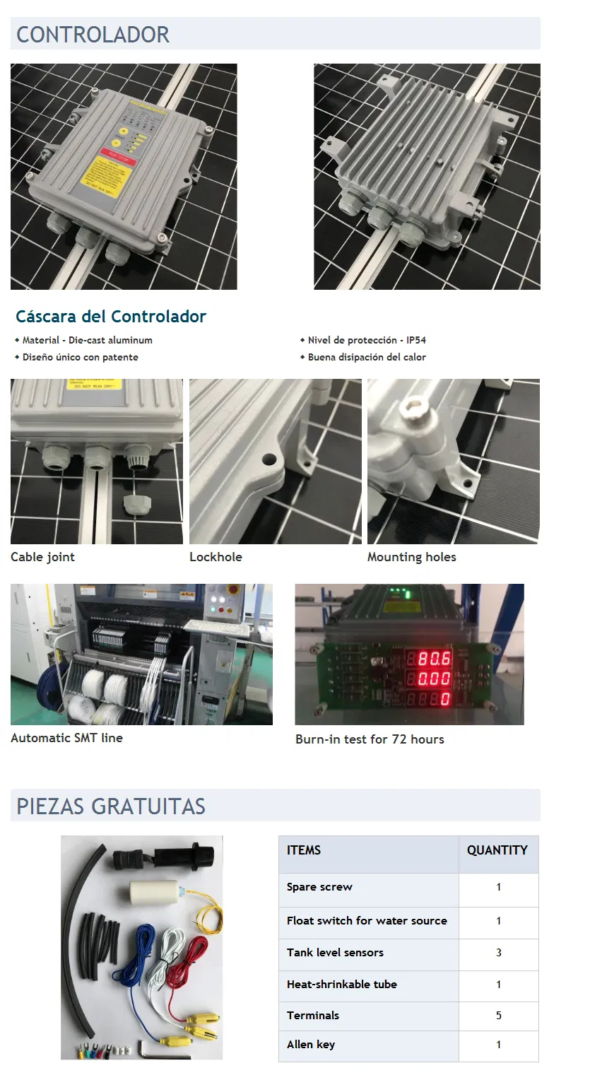 1.5HP 4 pulgadas bombeo de agua solar, bombeo de irrigacion, MPPT controlador, buena calidad
