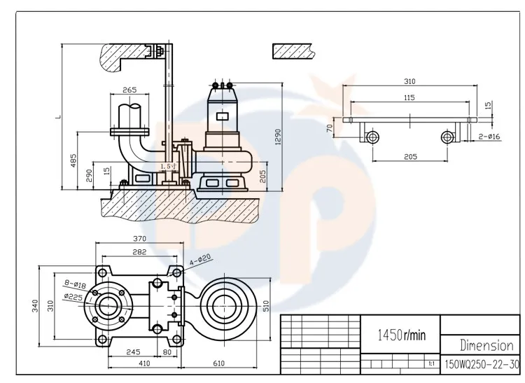 150wq250-22-30 China Electric Submersible Pump Factory Price Mechanical Seal