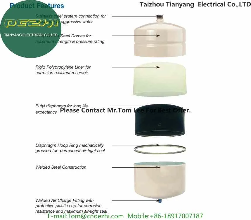 24L Pressure Tank Vessel Expansion for Domestic Water