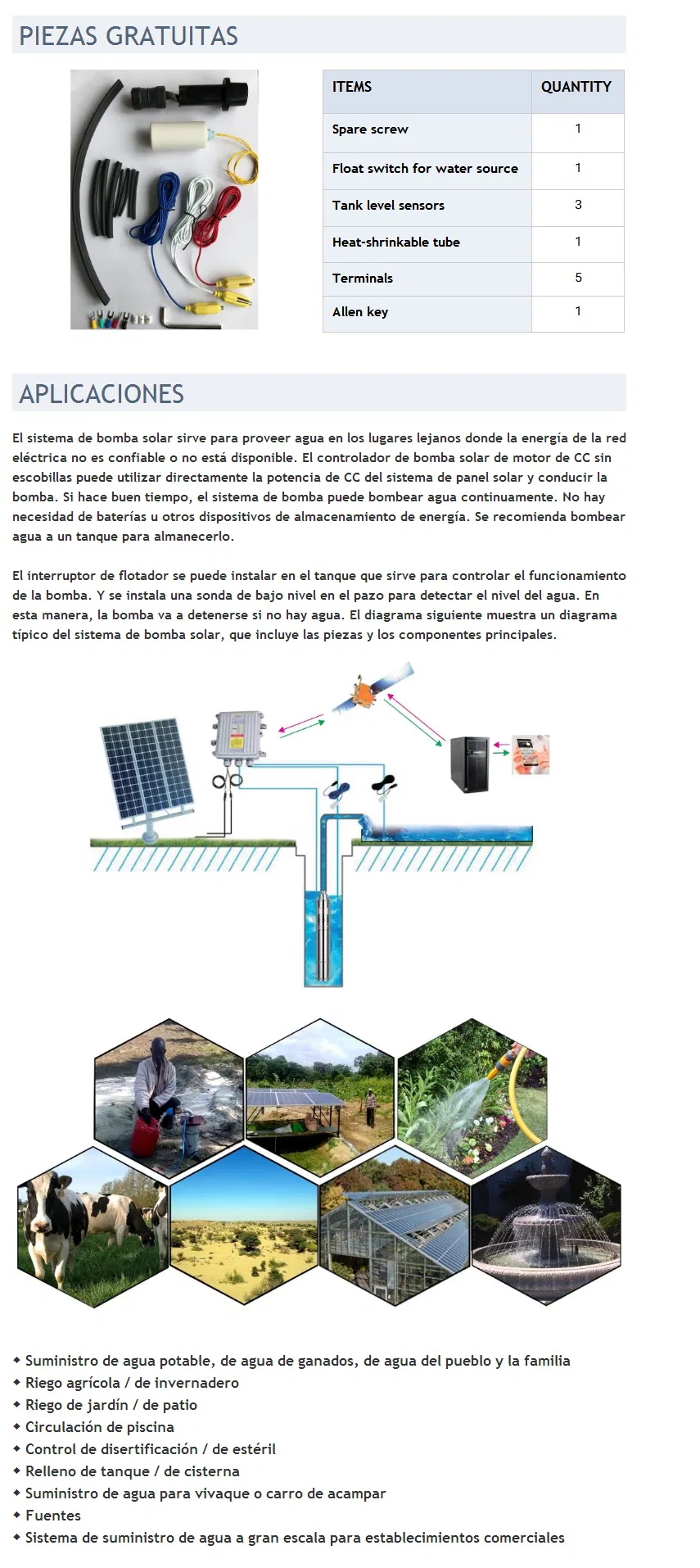 3SPC3.5/80-D60/750 1HP bomba de agua solar, bomba para pazo profundo, operacion automatica, bomba domestica