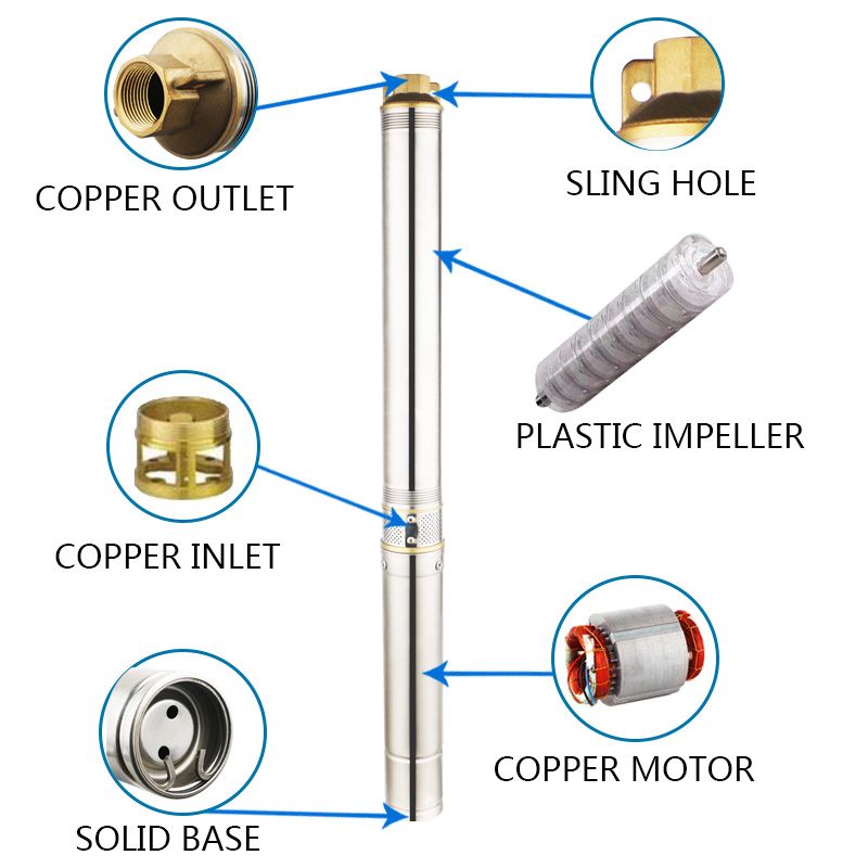 4sdm Deep Well Water Pump for 3 to 10 Inch Submersible Water Electric Pump