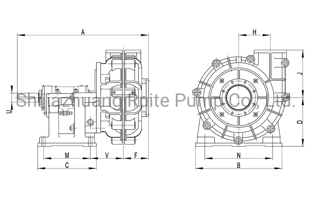 61m Head 830m3/H Flow Cantilevered Horizontal Mining Sludge Slurry Pumps