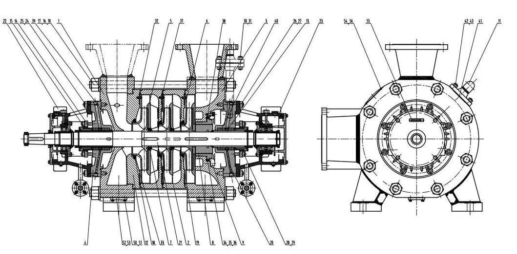 API610 BB4 High Temperature High Pressure Barrel Double Casing Horizontal Centrifugal Multistage Steam Boiler Feed Hot Water Circulation Supply Pump