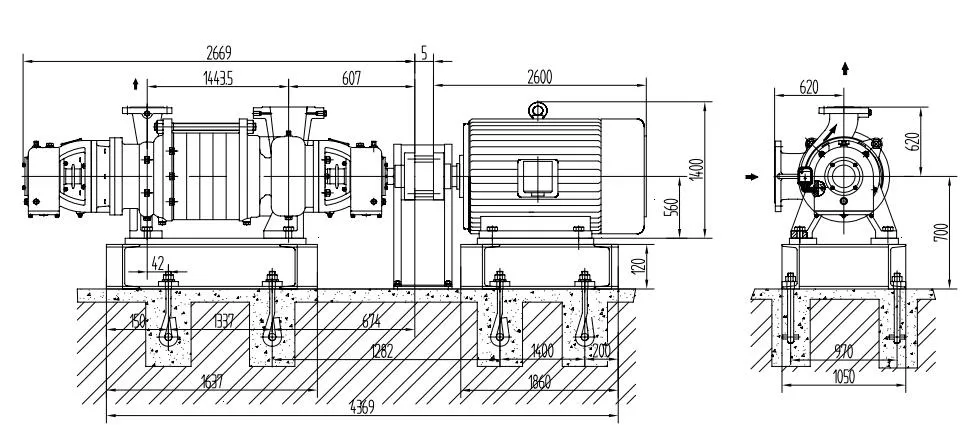 API610 BB4 High Temperature High Pressure Barrel Double Casing Horizontal Centrifugal Multistage Steam Boiler Feed Hot Water Circulation Supply Pump