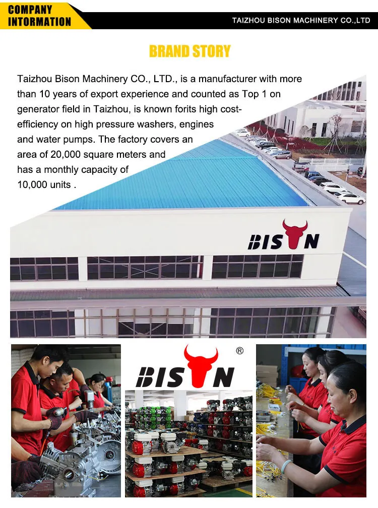 Bison 2-Inch High Lift Portable Gasoline Engine Cast Iron Self-Priming Pump for Water Delivery in Mountainous