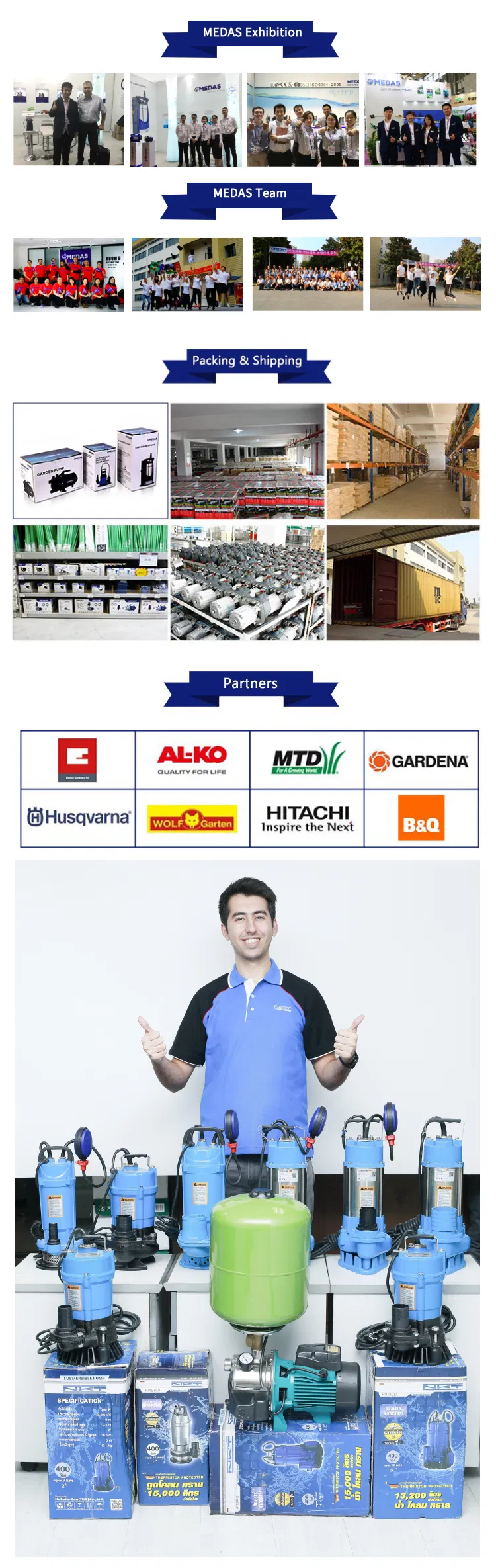 Booster Garden Water Pump for Garden and Home 1000W Inox with Pressure Gauge