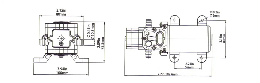 China Diaphragm Pump 5.2lpm 100psi High Pressure Pump