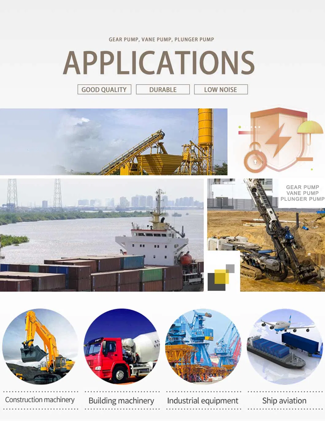 Concrete Machine Hydraulic System Parts Double Gear Pump for Sale