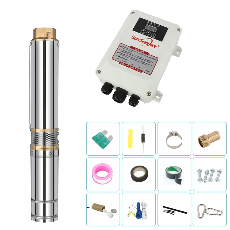 DC Pump 45m Head Deep Well Centrifugal Submersible Solar Pump Kits for Solar