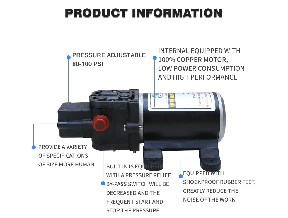 High Pressure Pump Sprayer Pump Yacht Pump 2 Cavity Diaphragm Pump