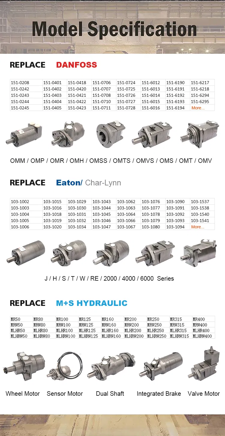 Hydraulic Piston Axial Motor Char-Lynn Hot Sale Omh Bmh Bm4 Omp OMR Oms Omt Bm