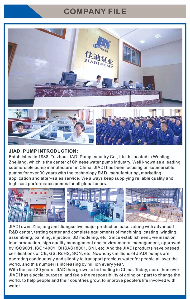 Industrial Submersible 6sp17 6sp Stainless Steel Water Cool Motor Pump