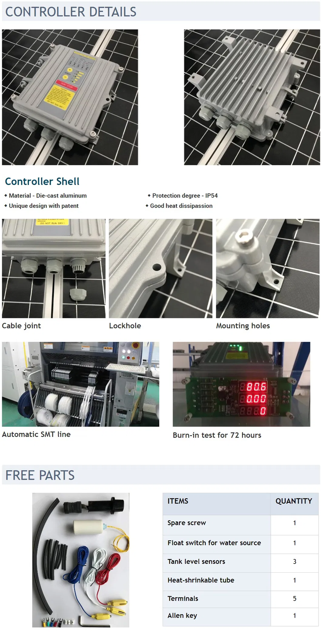 JILU solar water pump for agriculture, solar pump with long head