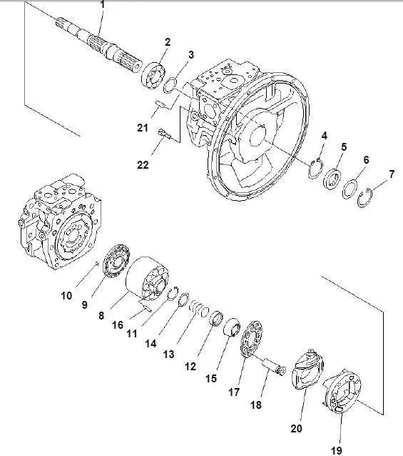 Komatsu PC60-7, PC220-6/7, PC300-6/7, PC400-7, PC450-8, Hpv75, Hpv95, Hpv132, Hpv140, Hpv165 Pump Part