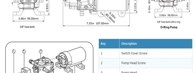 Lifesrc FL-3203 100psi Mini High Flow High Pressure Electrical Diaphragm Pump Agricultural 12V 24 V DC Water Pump