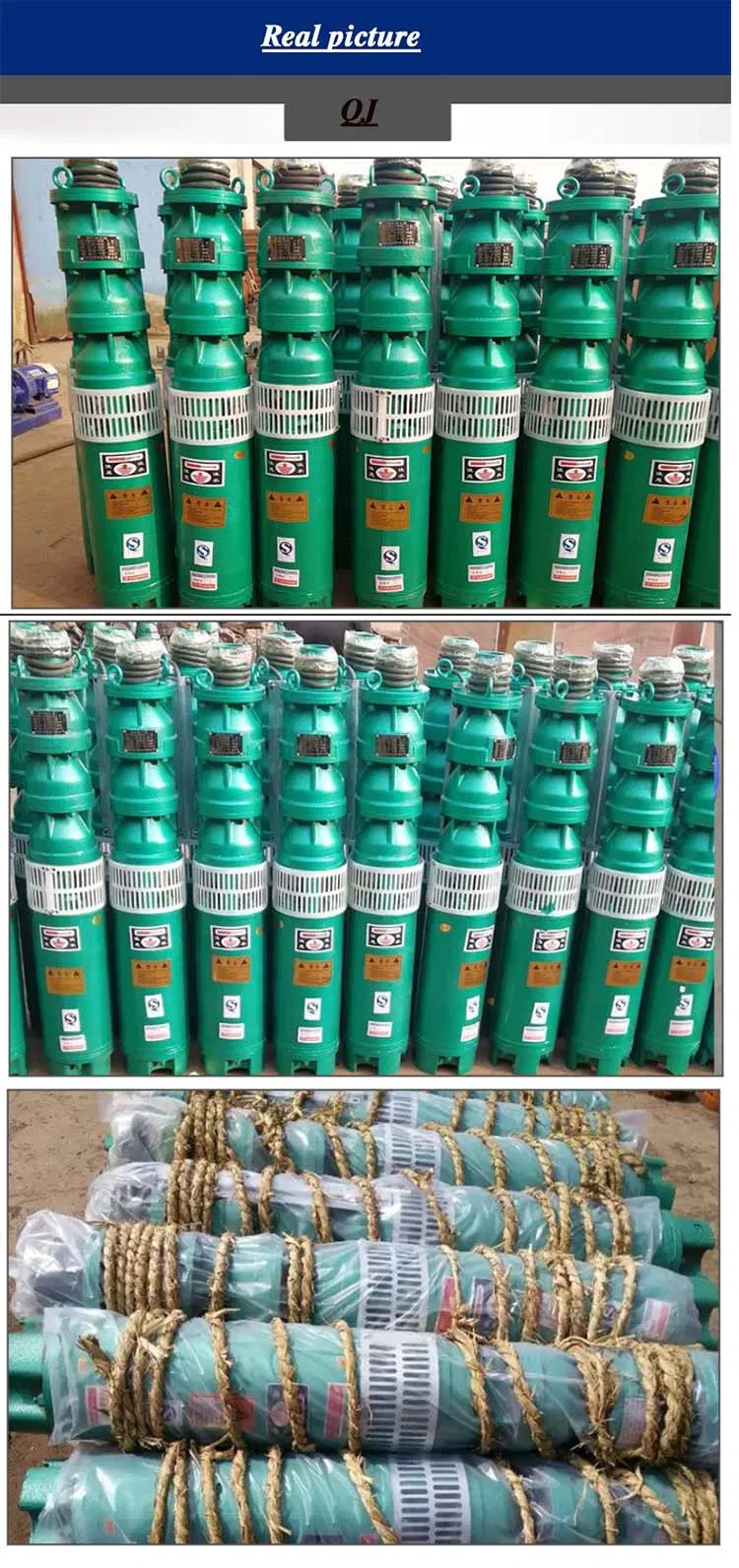 QJ Stainless Steel Electric Submersible Deep Well Motor Pump
