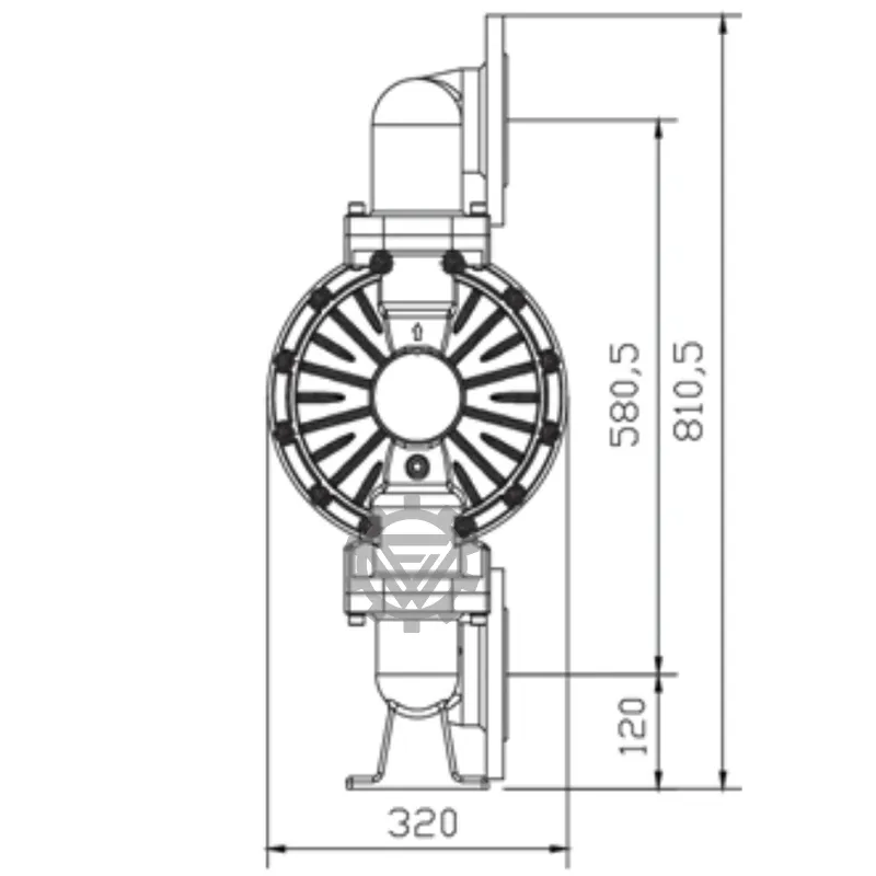 Sewage Treatment Stainless Steel Pneumatic Air Operated Diaphragm Pump