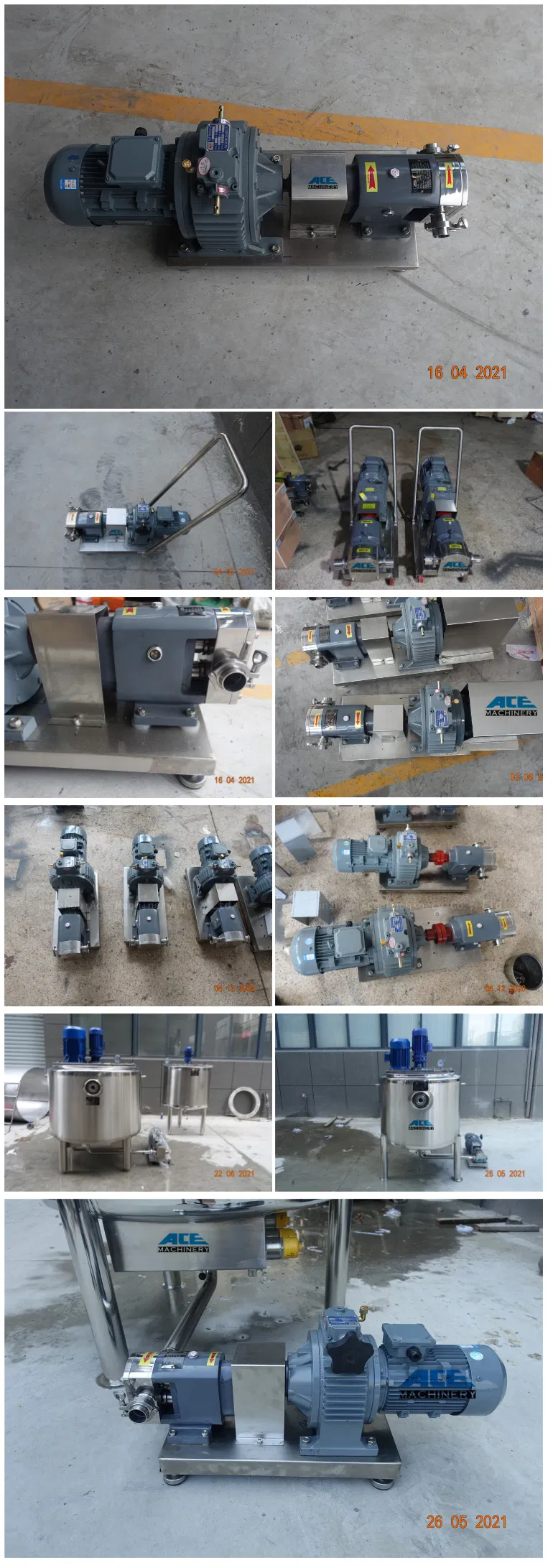 Stainless Rotary Pump SS316L Food Grade Tri-Lobe Rotary Lobe Pump High Pressure for Food Chocolate