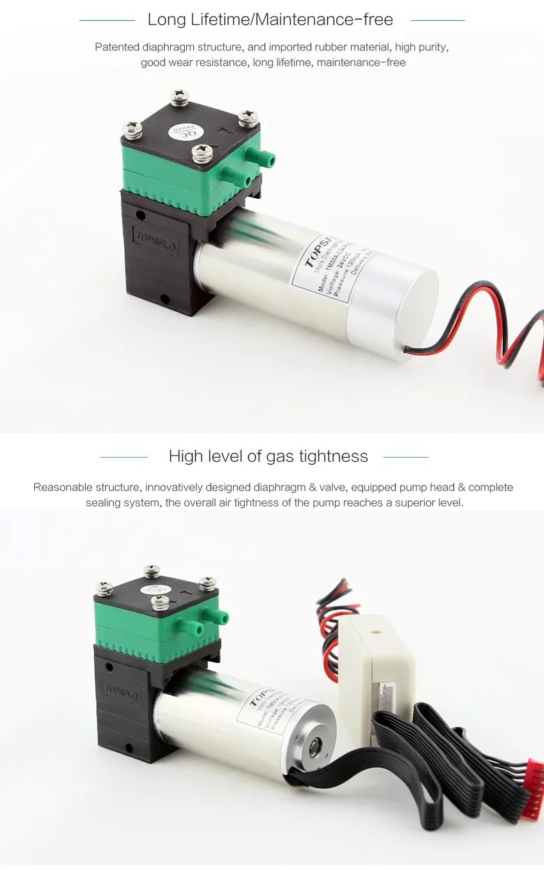 Topsflo Low Noise High Performance Brush Moto Air Mini Vacuum Pump