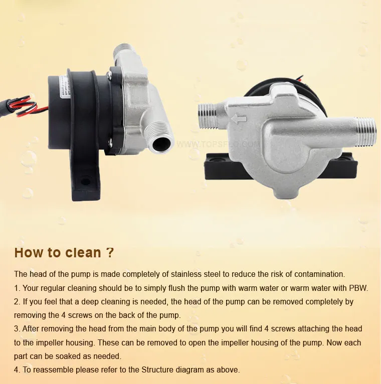 Topsflo Stainless Steel Hot Water Circulation Pump/Beer Brewing Pump
