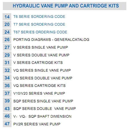 Vickers Pve27, Pve35, Pve47, Pve62 Hydraulic Piston Pump Parts