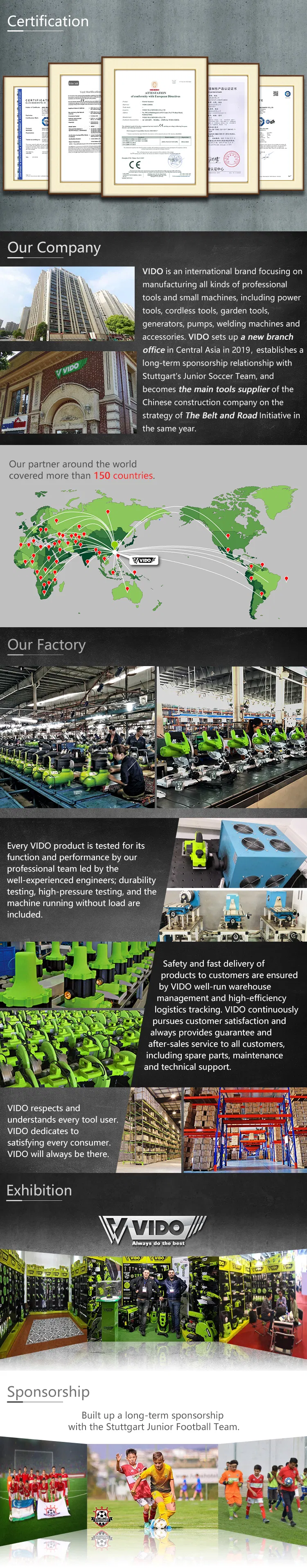 VIDO pump manufacturer factory directly sell max head 35m pumps automatic mini electric peripheral water pompa for home