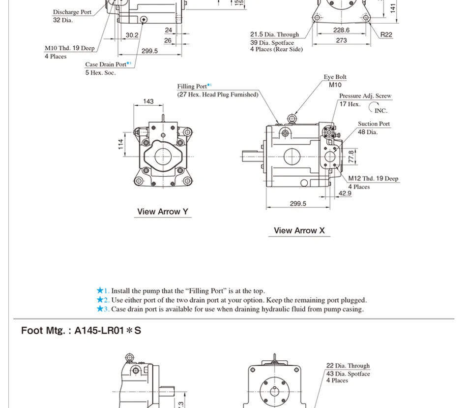 Yuken Hydraulic Pumps A145 A100 A70 A45 A37 Series Oil Pump Made in China